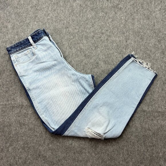 Hollister Two Tone Ultra High Rise Mom Jeans Women's Size 9 / 29 X 27 Distressed - Picture 1 of 12